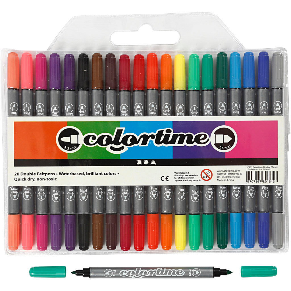 Creativ Company Double-sided markers - basic colours, 20 pcs.