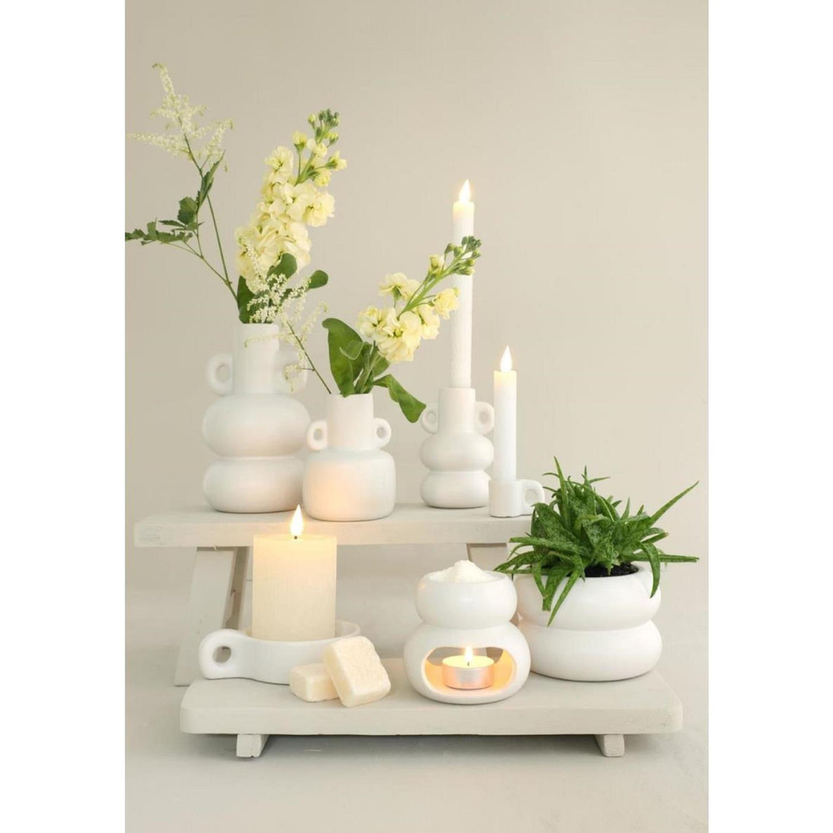 Ideas 4 seasons chubby bloempot gebroken wit ø9xh6,4cm