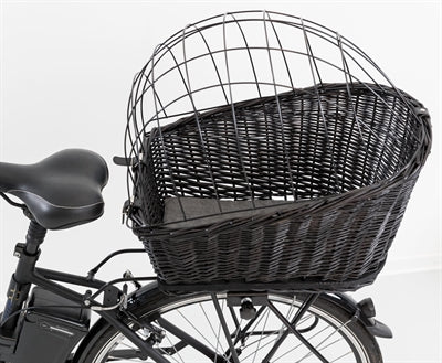 Trixie Bicycle Basket med Wire Dome på baksiden av svart