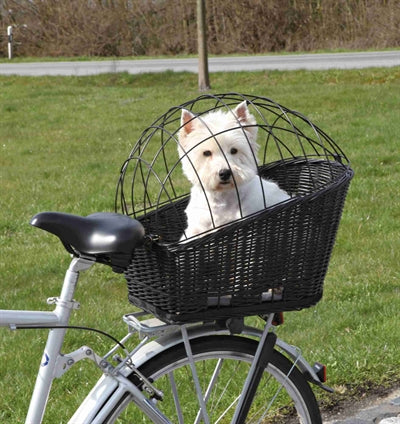 Trixie bicycle basket with wire dome on the back black