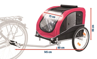 Trixie Dog Bike Cart Nero rosso