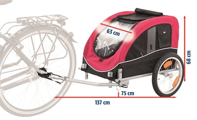 Trixie Dog Bike Cart Nero rosso