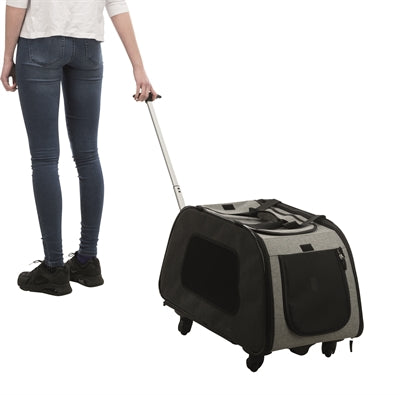 Trixie Reismand trolley zwart lichtgrijs