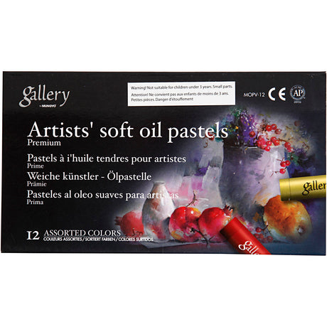 Mungyo gallery pastelli a olio premium, l: 7 cm, spess. 10 mm, vari colori, 12 pezzi 1 scatola