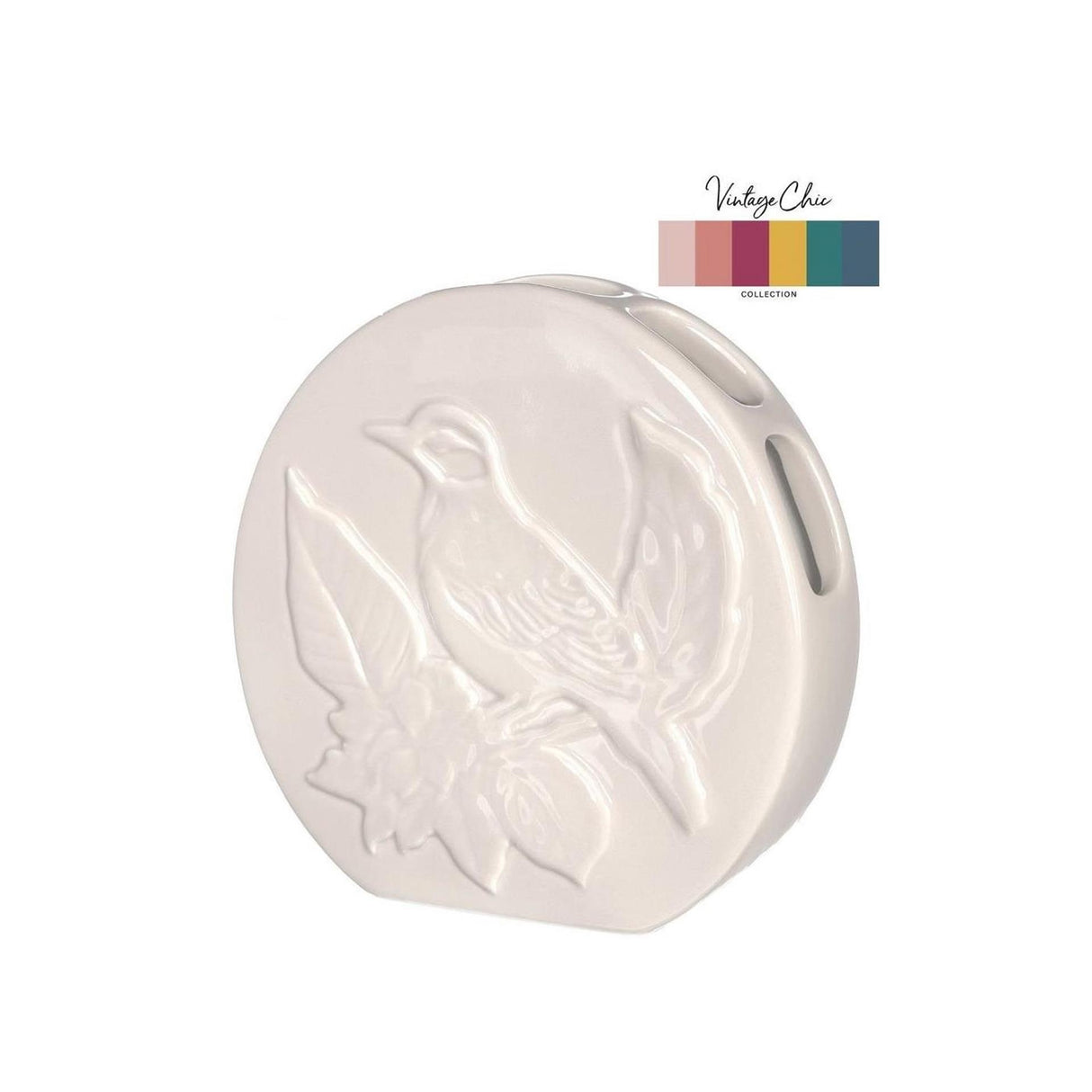 Ideas 4 seasons vase bird cream ø6xh20cm