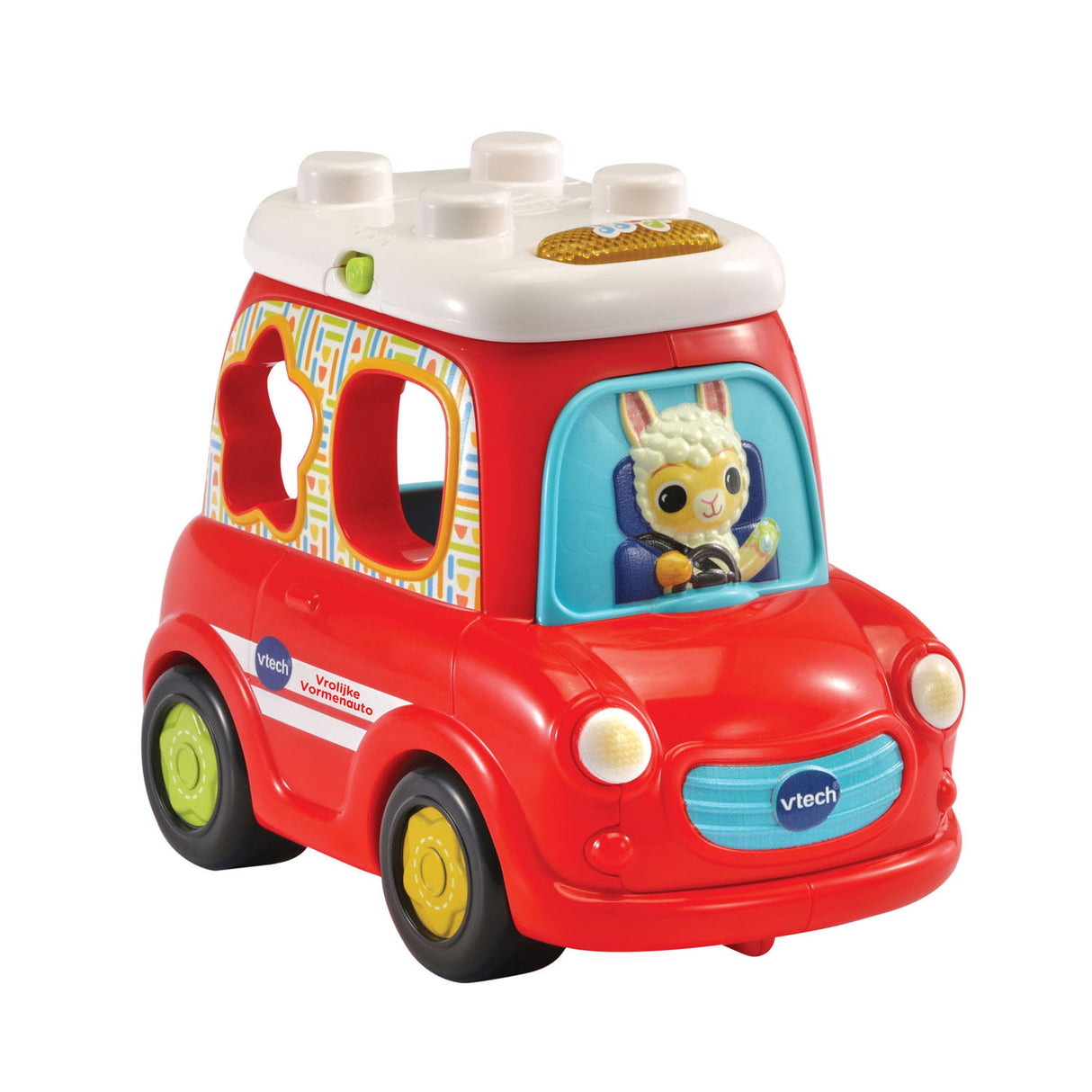 VTech Cheertful Shape Car avto 25 cm rdeči 5-delni