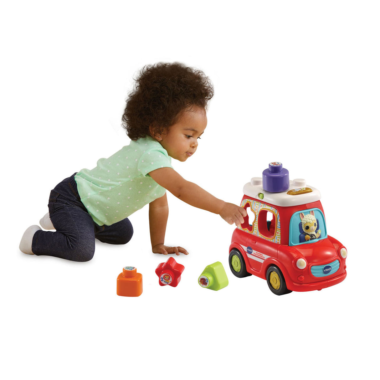 VTech munter form bil 25 cm rød 5-delt