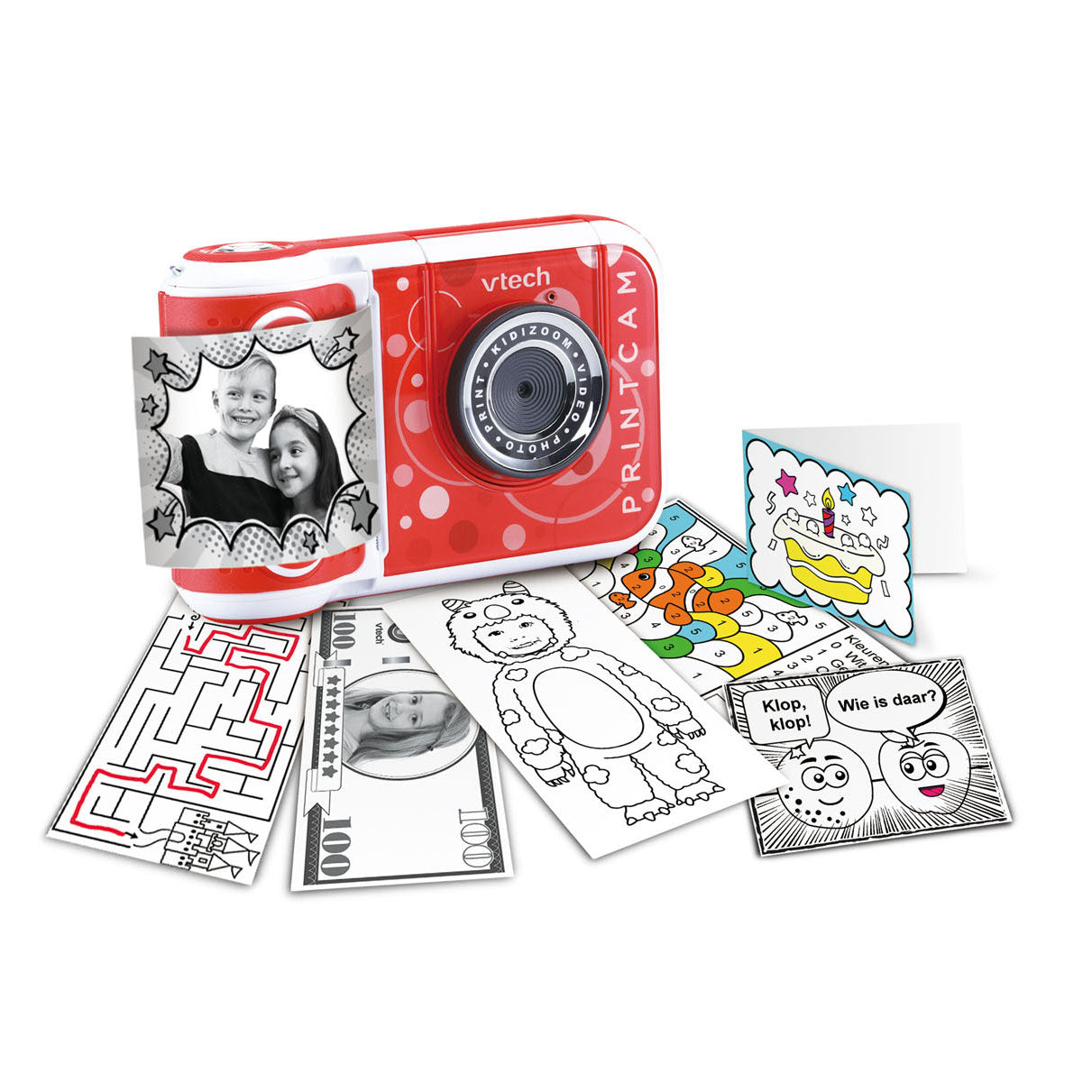 Vtech Kinderkamera Kidizoom Printcam Junior Red White 4-Piece