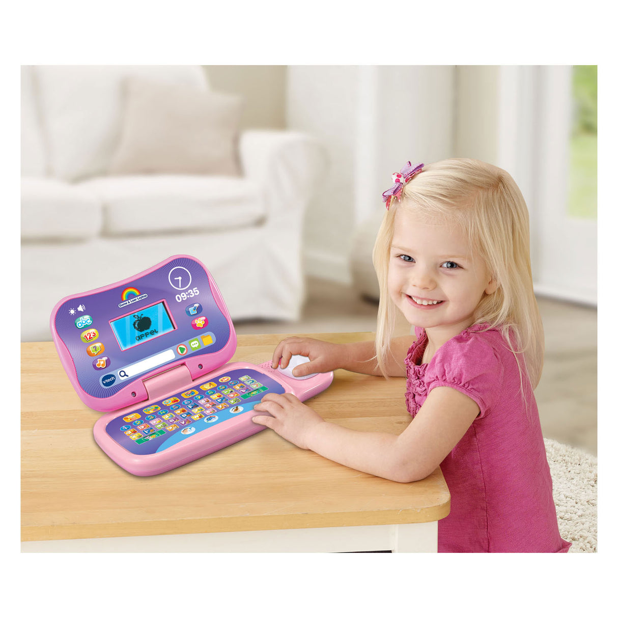 Vtech game and leather laptop pink