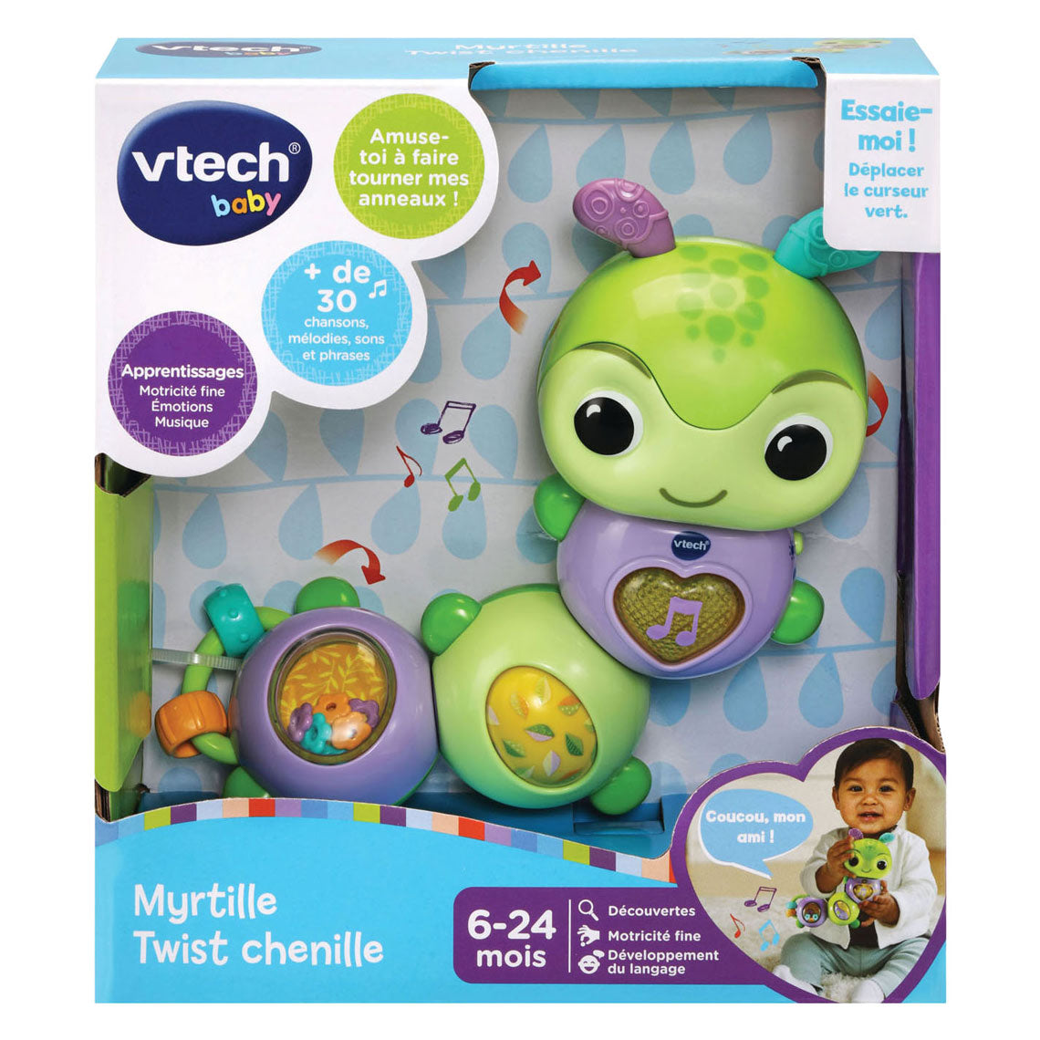 Vtech baba fordul és hadonászik hernyó