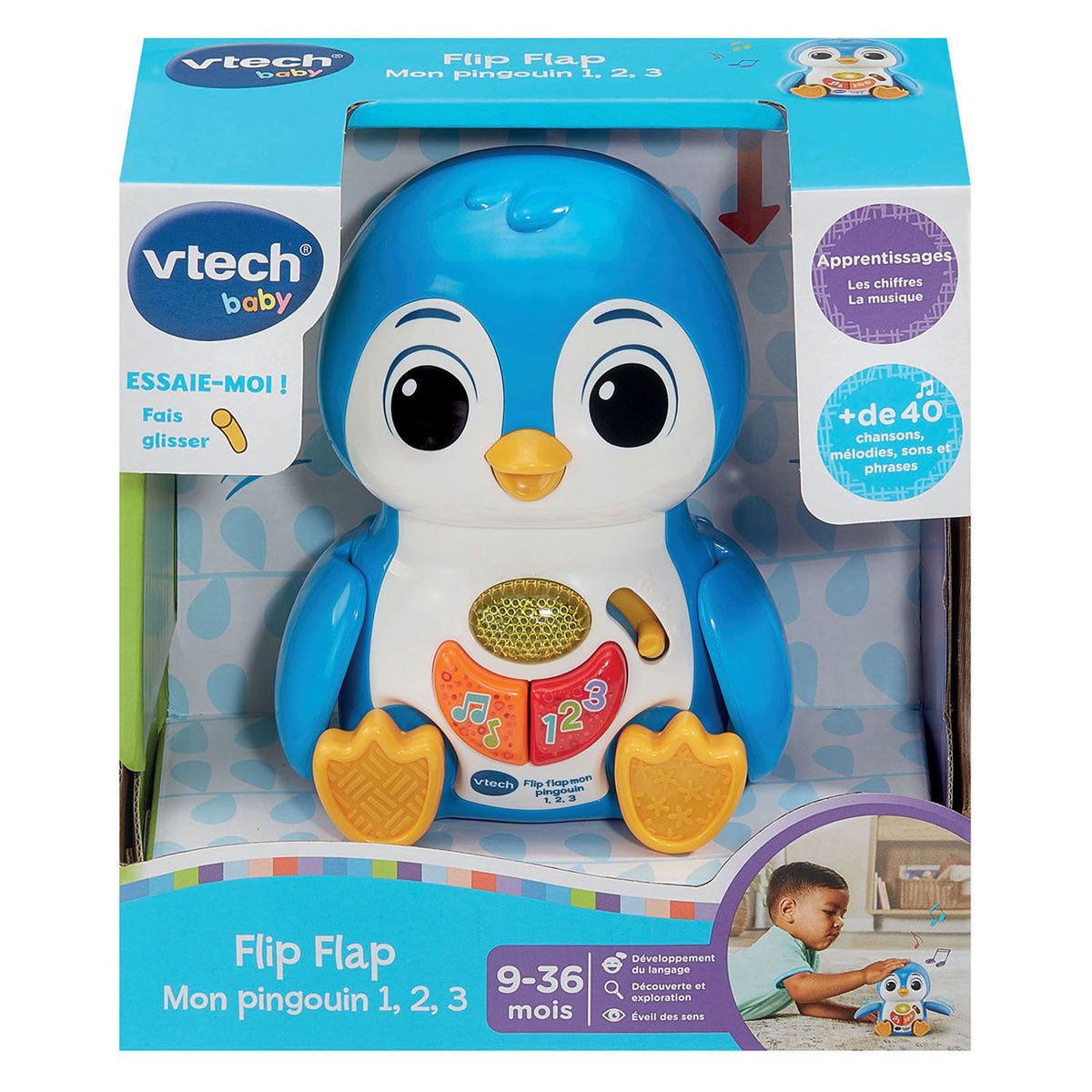 Penguin flap leanbh Vtech 1-2-3
