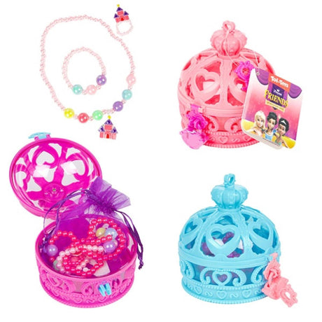 Bréagán bréagáin bréagáin banphrionsa cairde choróin bosca jewelry le jewelry