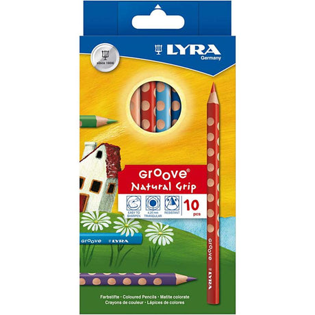 Lyra groove faarweg Bläistëfter, l: 18 cm, Refill 4,25 mm, assortéiert Faarwen, 10 Stécker 1 Këscht