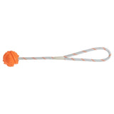 Trixie bola em corda borracha natural flutuante laranja