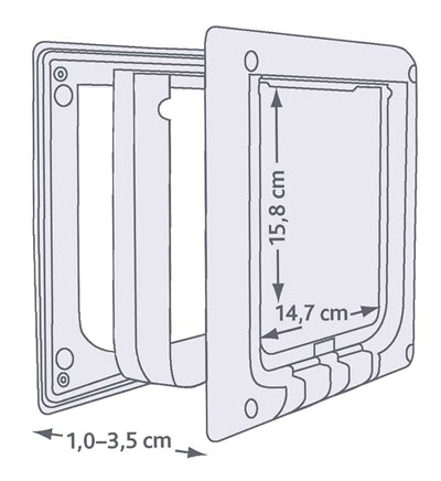 Trixie 4-way cat flap electromagnetic white