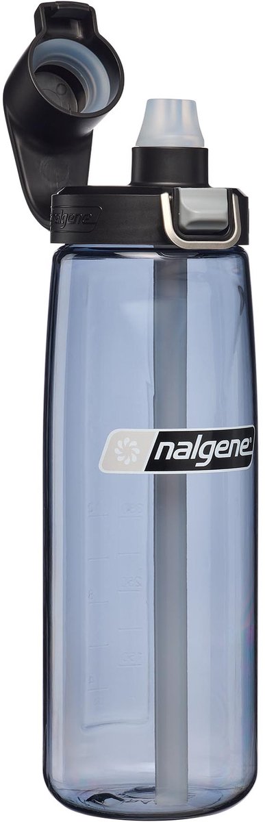 Nalgene - láhev s brčkem - láhev na pití - láhev na vodu - brčko - 650 ml šedý černý uzávěr sustain new!
