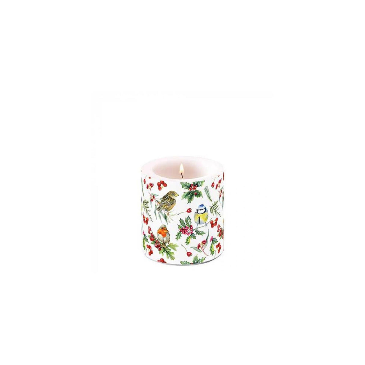 Ambient candle small birds in winter