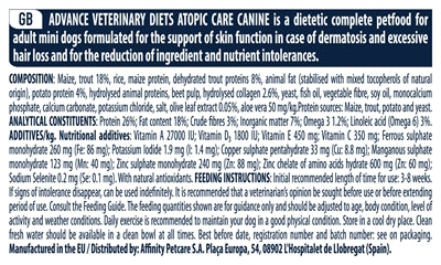 Avanzare veterinaria Diet Diep Atopic Mini