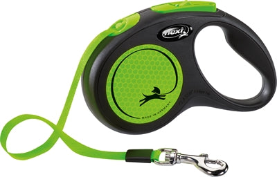 Flexi zatahovací linka nová klasická neonová páska černo zelená