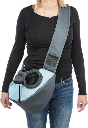 Trixie belly carrier sling carrier bag light gray light blue