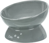 Trixie Food Bowl Cat xxl en céramique surélevé gris