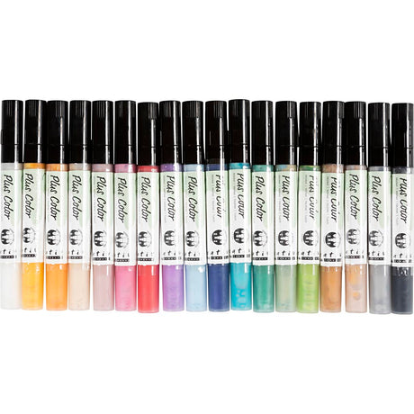 Firma Creativ https: www.cchobby.nl plus-kolor-marker-l-14-5-cm-grubość linii-1-2-mm-różne-kolory-5-5-ml-18-sztuka-1-pudełko
