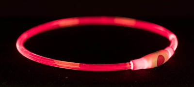 Trixie Halsband usb flash light lichtgevend oplaadbaar tpu rood