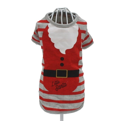 T-shirt Croci Little Santa Striped Grey Red