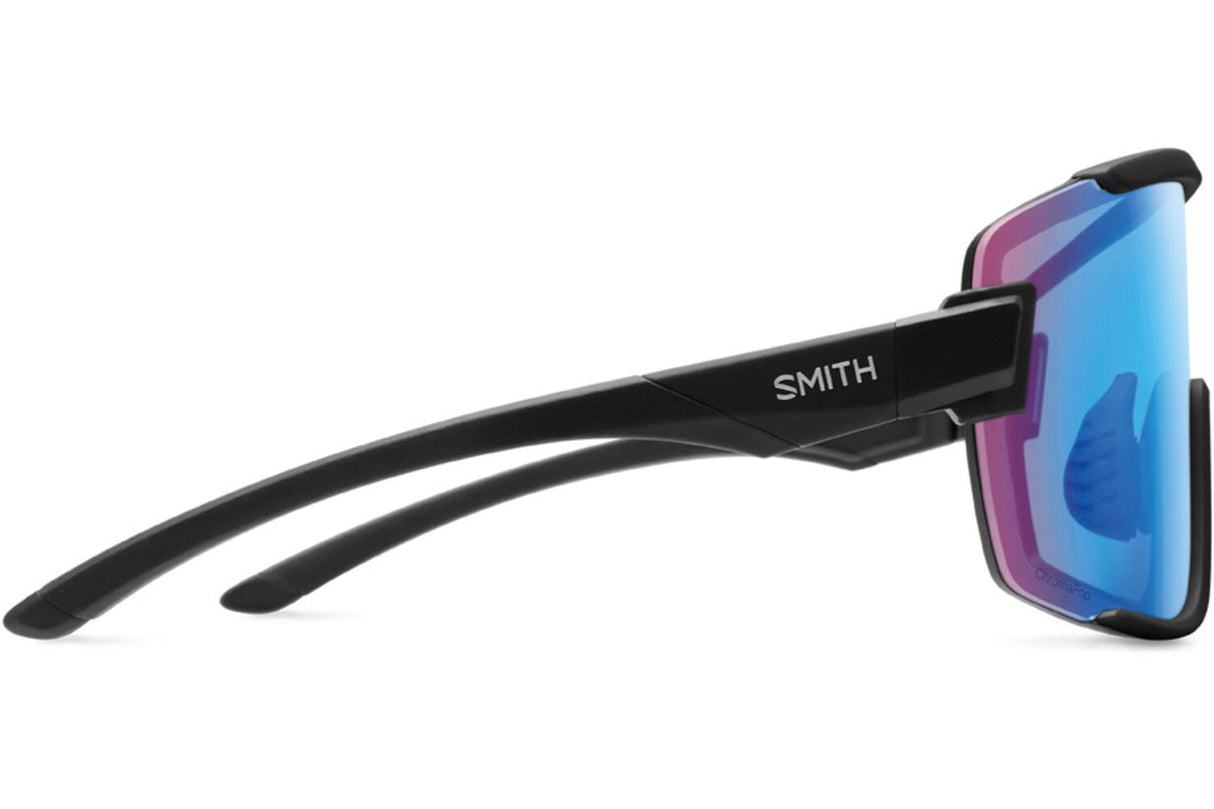 Smith Lunes Wildcat Matte noir Chromapop Low Light Light Mirror Blue Rose