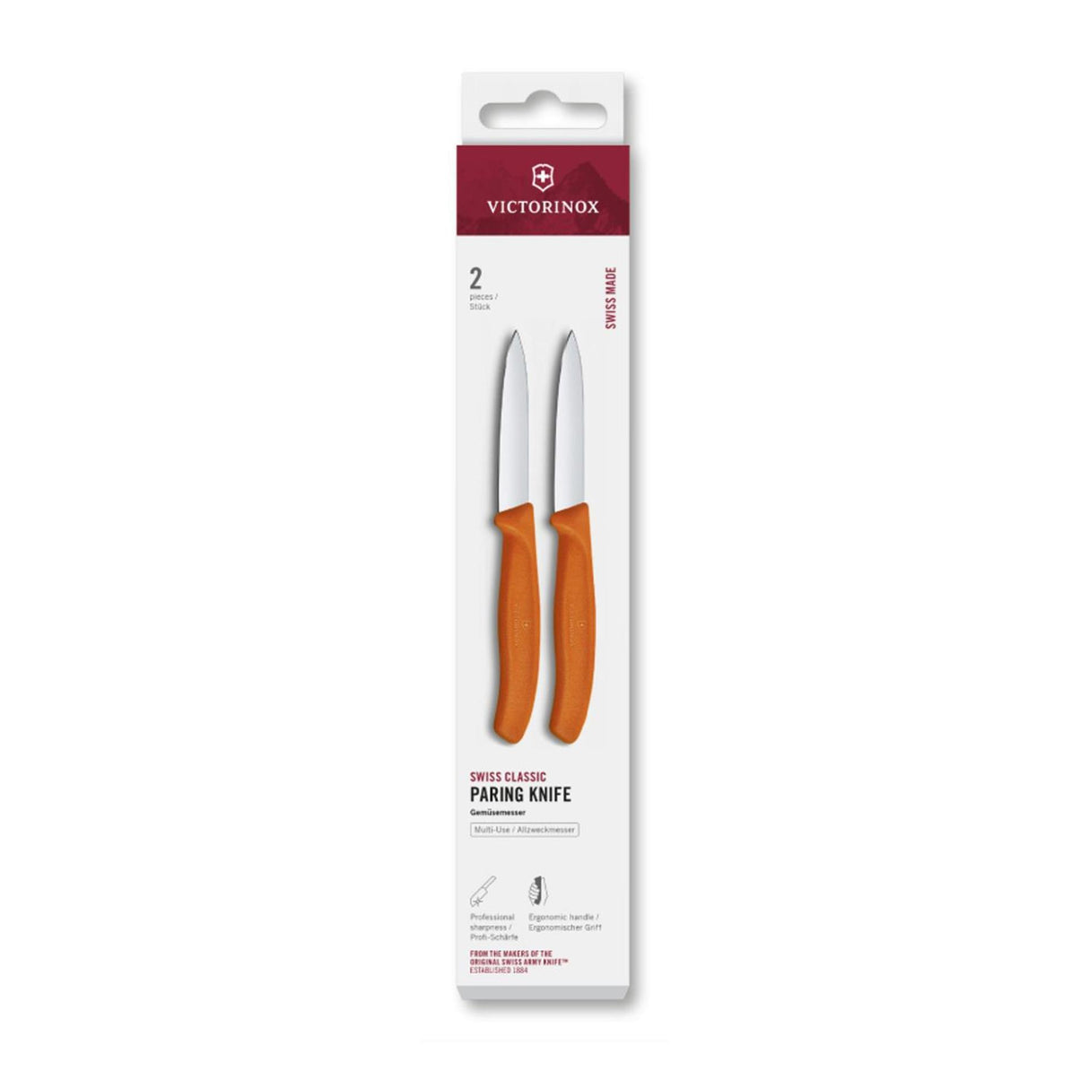 Victorinox peeling knife 2 pcs orange pointed 8cm