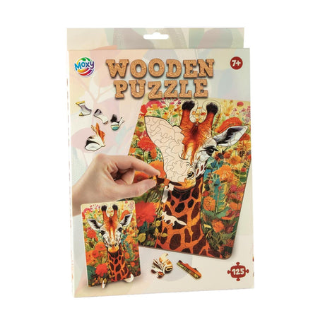Moxy houten puzzel giraffe unieke vormen, 130pcs