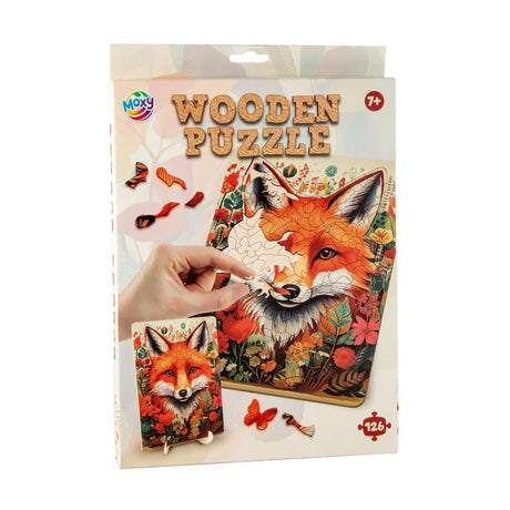 Moxy houten puzzel fox unieke vormen, 130pcs