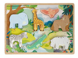 Moxy houten puzzel 3d 29x21cm boederij wilde dieren 2 assorti