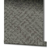 Wall North Noordwand Wallpaper Botanica Rattan Wickerwork Black and Grey