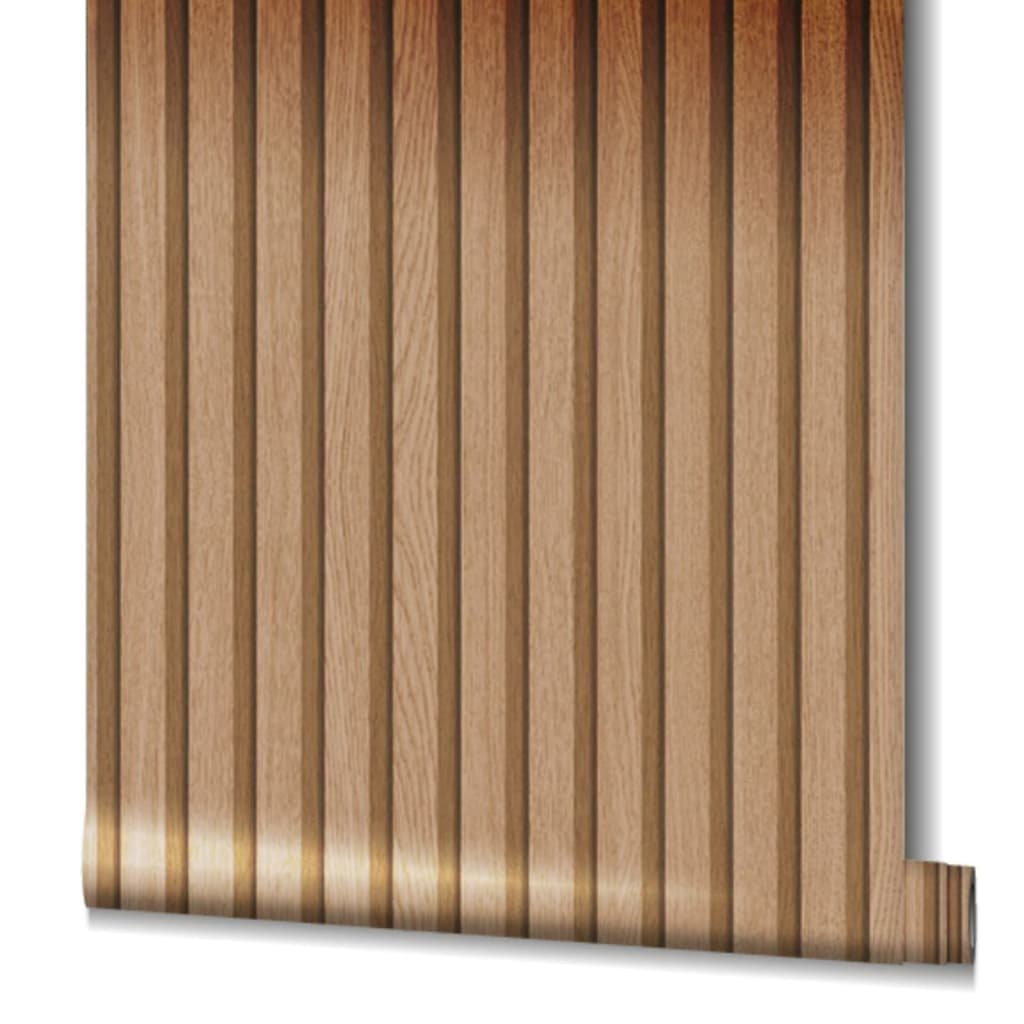 Muro de la pared del norte Noordwand Wallpaper Botanica Wooden Slats marrón