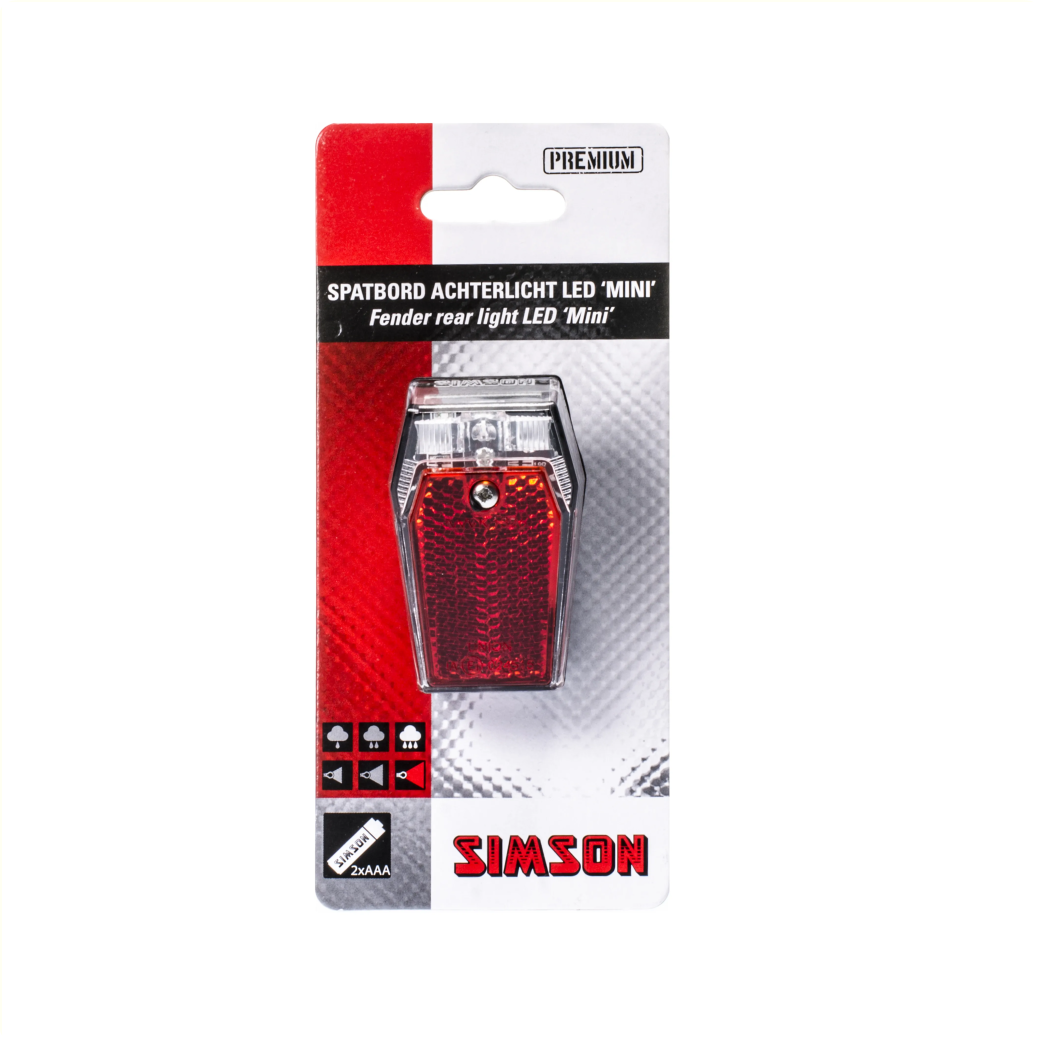 rear light Mini battery mudguard red