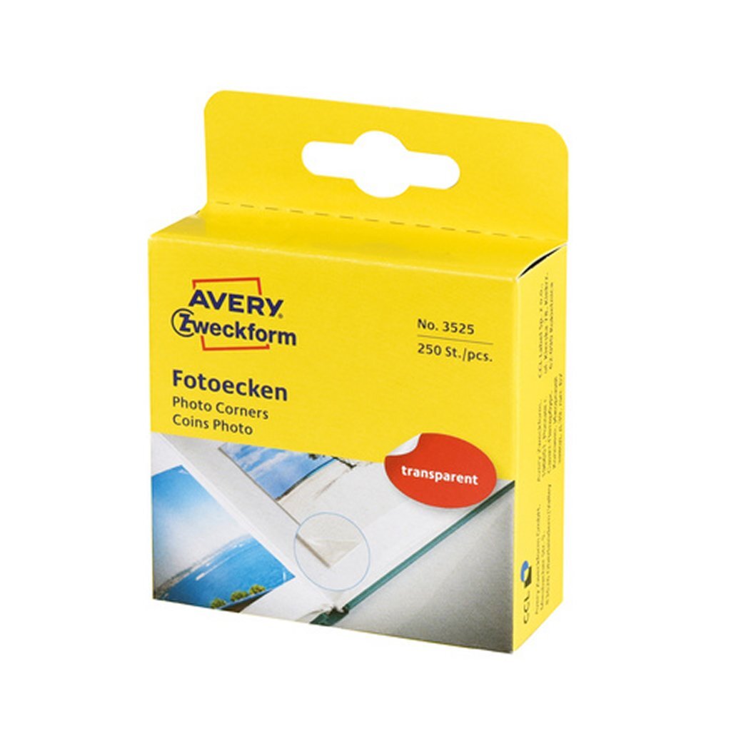 Avery AV-3525 ZWECKFORM Fotohörn 19x17 mm 250 stycken transparent