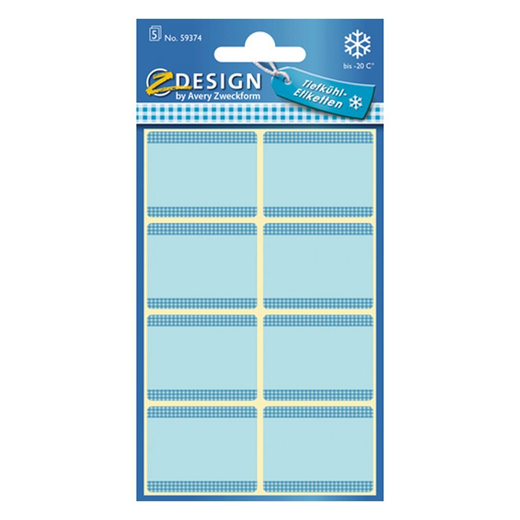 Avery Avery AV-59374 Z-Design Diepvriesetiketten 36x28 mm 40 Stuks Blauw