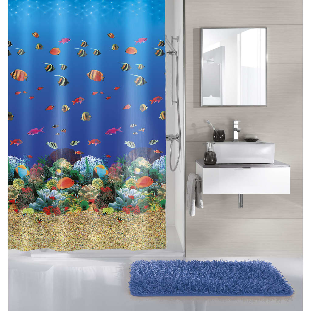 Little Wolke Little Wolke Shower Curtain Maldives 180x200 cm Multi -colored