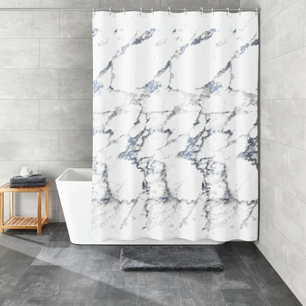 Little Wolke Little Wolke Shower Curtain Marble 180x200 cm blanc et gris