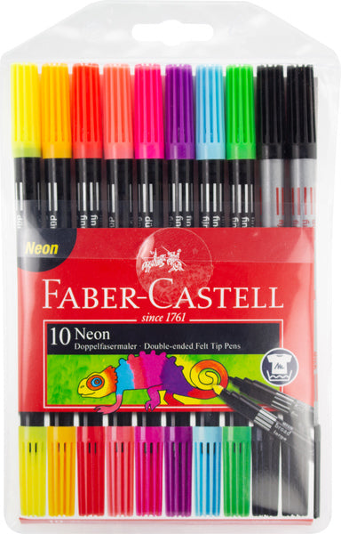 Faber Castell FC-151109 filtpennpennor duo neonfärger i Penny 10 stycken