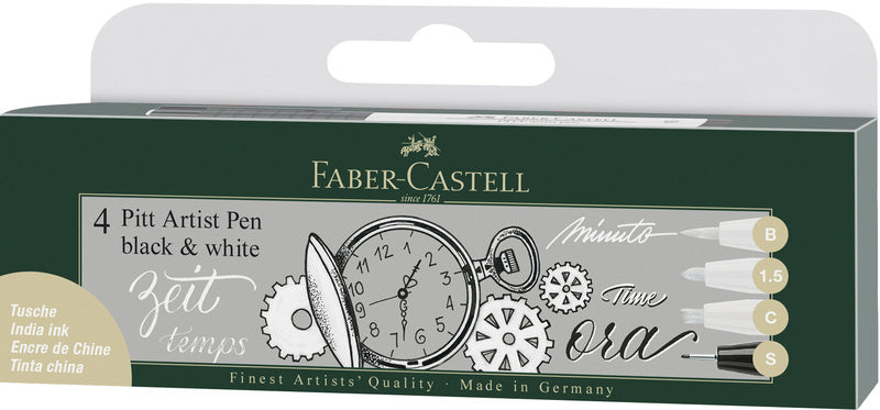 Faber Castell FC-167151 Ritning Pen Faber-Castell Set Pitt Artist Pen Black and White