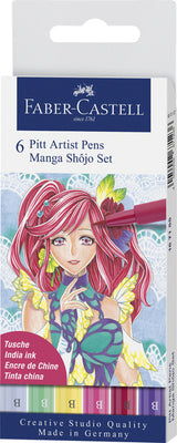 Faber Castell FC-167155 Sign Marker Faber-Castell Pitt Artist Pen MANGA 6-stycke Penny Shôjo