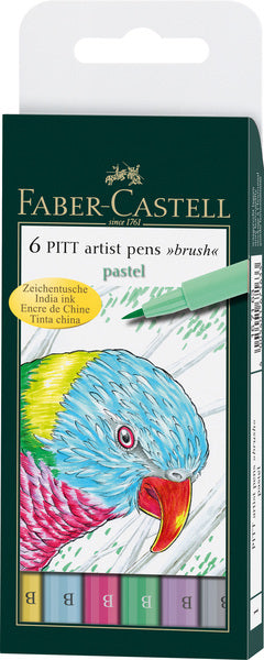 Faber Castell FC-167163 Marcador de cartel Faber-Castell Pitt Artista Pen Brush Case A 6 pastel