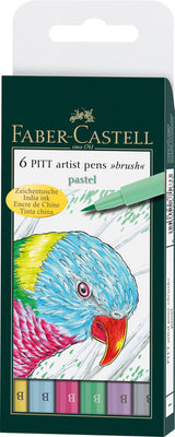 Faber Castell FC-167163 Sign Marker Faber-Castell Pitt Artist Pen Brush Case A 6 Pastel