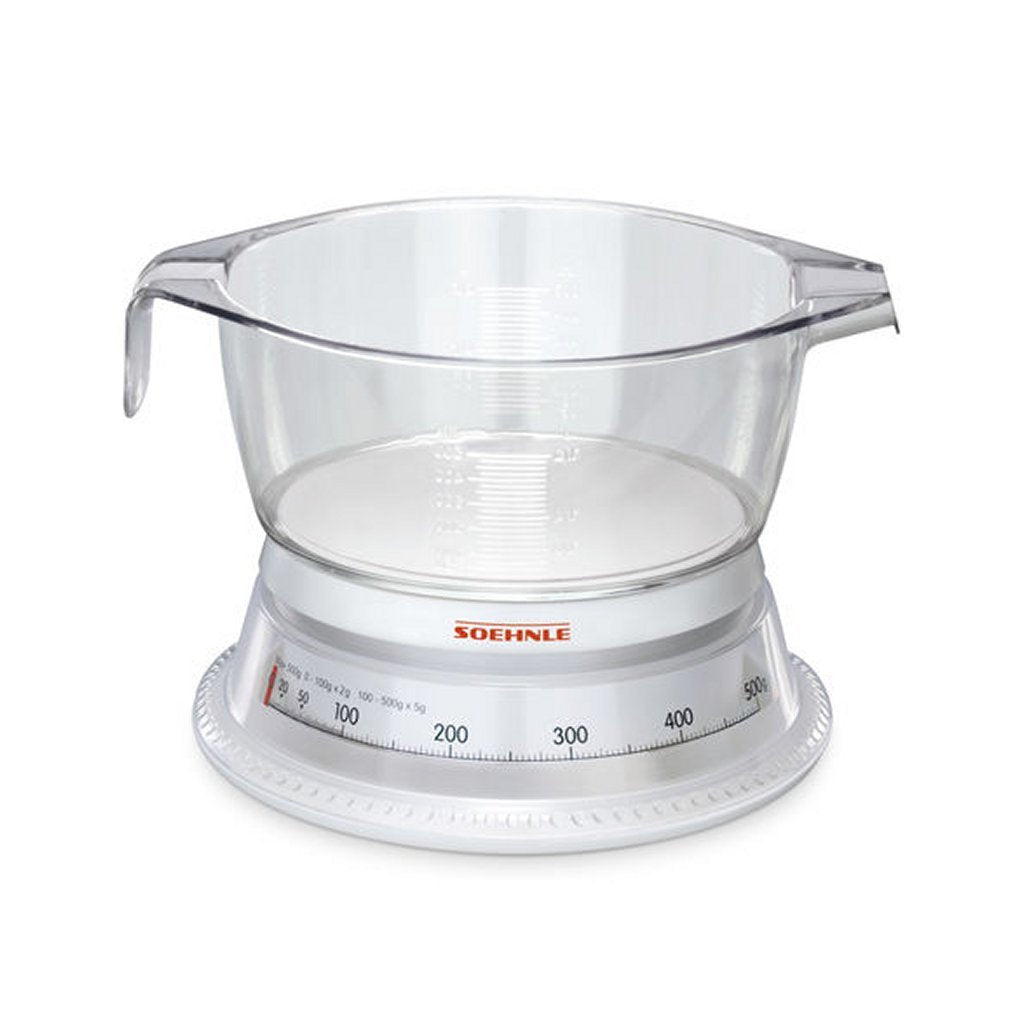 Soehnle SOEHNLE 65418 Scala della cucina analogica vario con tazza di misura 0,5 litri bianchi