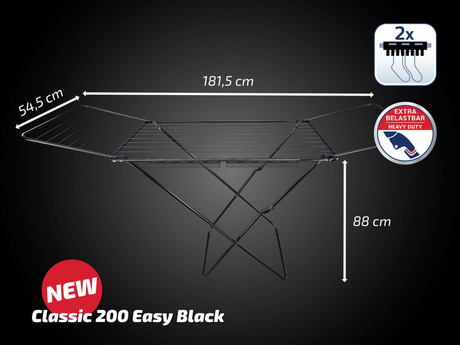 Leifheit drying rack classic 200 easy black