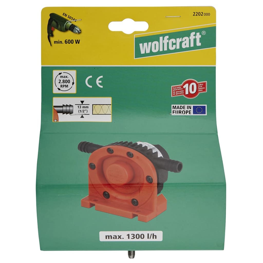 Bomba de perforación Wolfcraft Wolfcraft 1300 L H S = 6 mm 2202000