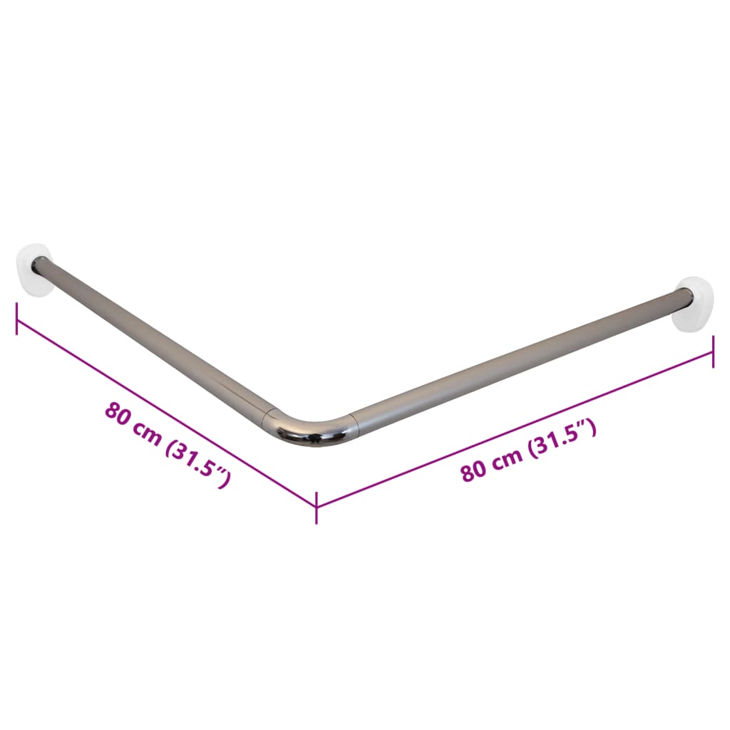 RIDDER RIDDER Hoekdouchegordijnstang 80x80x2,5 cm chroom