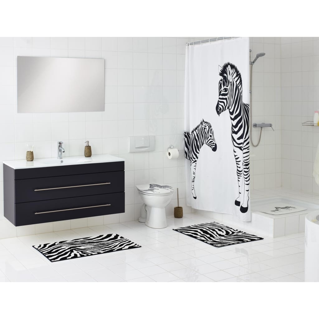 RIDDER RIDDER Badmat Zebra 38x72 cm wit en zwart